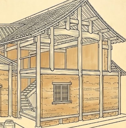 土木混合构架示意图